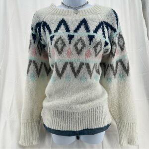 A New Day Plus Size Knit Pullover Nordic Pattern Sweater